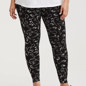 NEW Black Skull Music Note Leggings size 4